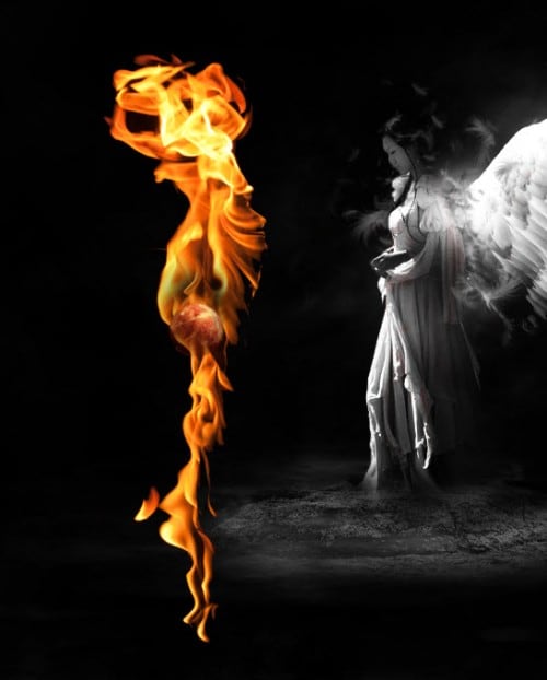 5 paste 500x622 Create a Dark Angelic Figure with Magic Fire Orb Effect in Photoshop