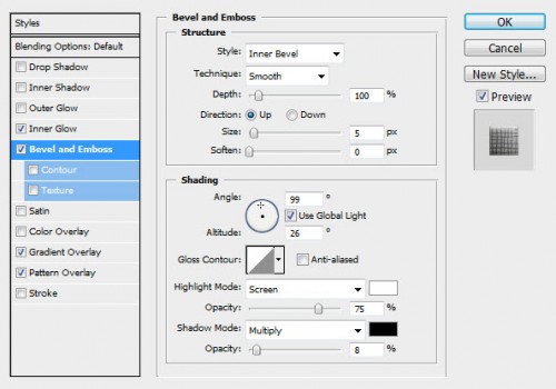 3 bevel 500x350 Design a Delicious, Shining Circle Play (Web) Button in Photoshop