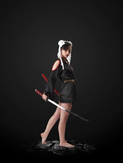 2 paste 500x663 Design an Abstract Style Sword Warrior with Fiery Effect in Photoshop