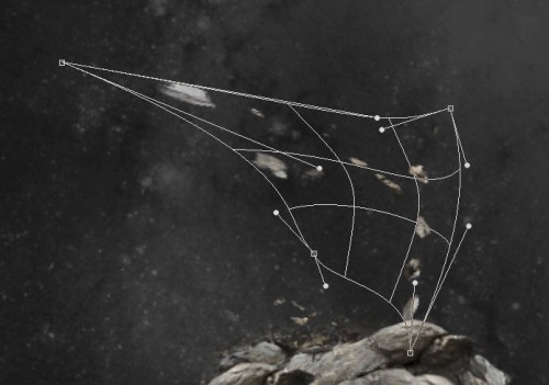 4 warp 500x351 Create a Rocky Text Effect with Space Background in Photoshop