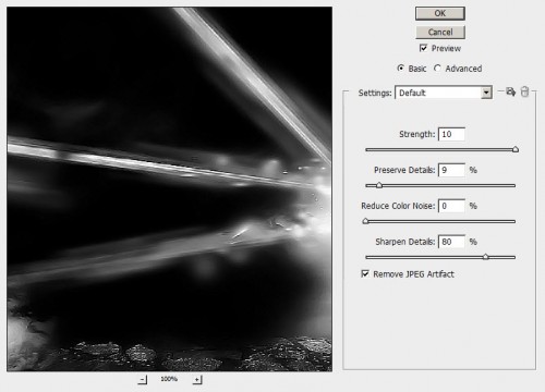 6 reduce noise 500x360 Create Realistic Laser Beam Effect Inspired by Battlefield 3 Cover Art in Photoshop 