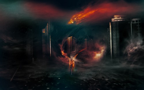 rainy city flatten 500x312 Create a Surreal Dark City with Meteorite Fall Scene in Photoshop