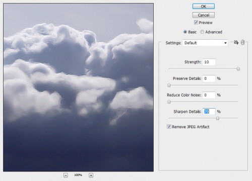 2 reduce noise1 500x360 The Creation of The Storm is Approaching Artwork in Photoshop