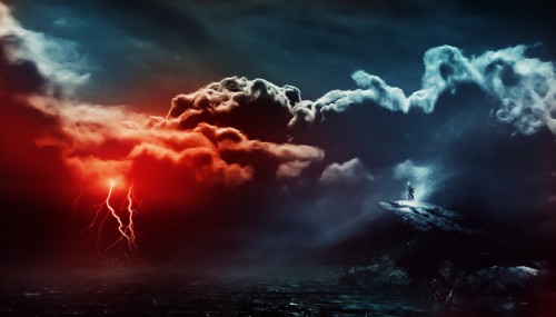 the-storm-is-approaching-flatten the storm is approaching flatten 500x285 The Creation of The Storm is Approaching Artwork in Photoshop