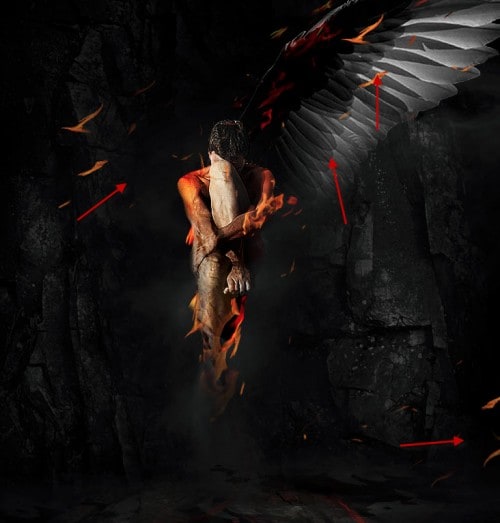 5 dup1 500x523 Design a One Winged Fallen Angel Scene in Photoshop